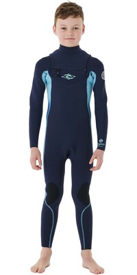 2023 Rip Curl Junior Dawn Patrol Eco 5/3mm Chest Zip Wetsuit 130BFS - Navy